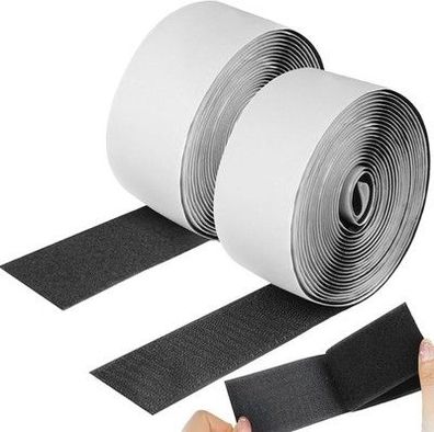 Klettband Selbstklebend Doppelseitig [5m x 50mm] - Für Teppiche, Vorhänge, usw