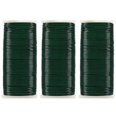 Tenn Well 90M Grün Blumendraht, 3er Bindedraht Set 0.7mm Wickeldraht Basteldraht