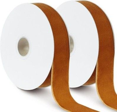 tenn well Samtband Khaki, 25mm x 18m Weiches Luxuriöses Samtband Geschenkband