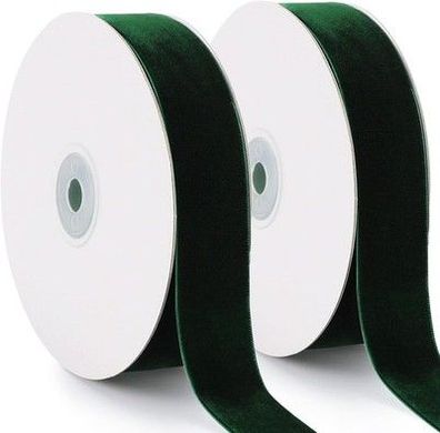 tenn well Samtband Grün, 25mm x 18m Weiches Luxuriöses Samtband Geschenkband 