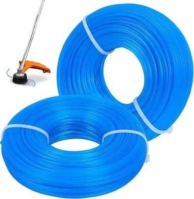 1,6 mm Nylon Mähfaden, 100 m Runde Trimmerfaden Starkes Rasentrimmer Faden Blau