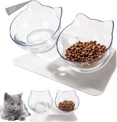 Futternäpfe Katzen Futter,15 ° Kippbare katzennäpfe Doppelter Futternäpfe Katze