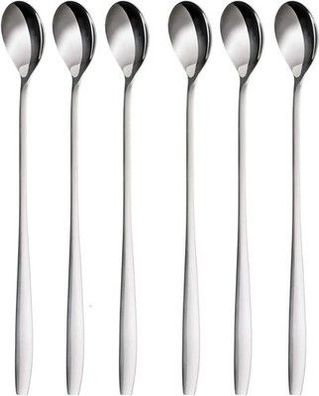 Piqiuqiu Latte Macchiato Löffel Set, 6-teilig, 22 cm - Lange Löffel Edelstahl