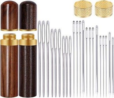 26 Stück Nähnadeln-Set, Stopfnadel, Nadeln für Leder zum Nähen, Nähzubehör