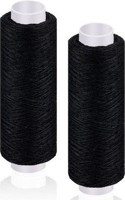 2 Stück Nähgarn schwarz, 200 Yards Nähmaschinengarn, Stickgarn schwarz, Nähgarn