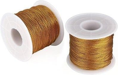 jijAcraft 2x Golddraht Metallic Gold Schnur 100 Meter 1mm Dicke für Schmuck etc
