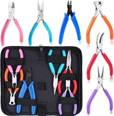 Acejoz Zangenset, 6 Stück Zangen Set Schmuckzange Set, Schmuck - Rundzange