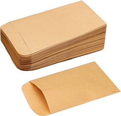 100 Stück Samentüten, 6x10 cm Kleine Braune Flachbeutel Mini Papierbeutel Ostern