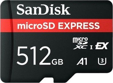 SanDisk microSD Express Speicherkarte 512 GB (5,3K, 4K UHD & RAW-Bildaufnahmen)
