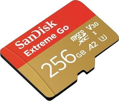 Sandisk 256GB Extreme Go Micro SDXC Karte (bis zu 200 MB/s 5K, 4K UHD, U3)