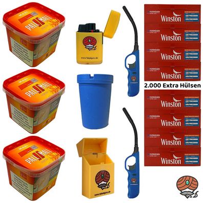 Pall Mall Volumentabak Maxi Box 3x 310g, Extra Hülsen, Box, Ascher, u.v.m