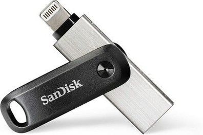 SanDisk iXpand Go Flash-Laufwerk Speicher 256 GB (automatisches Backup, Silber)
