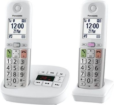 Panasonic KX-TGU432EXW digitales schnurloses Telefon mit Anrufbeantworter, weiß