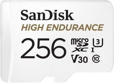 SanDisk High Endurance microSDXC Speicherkarte 256 GB + Adapter (100 MB/s Lesen)