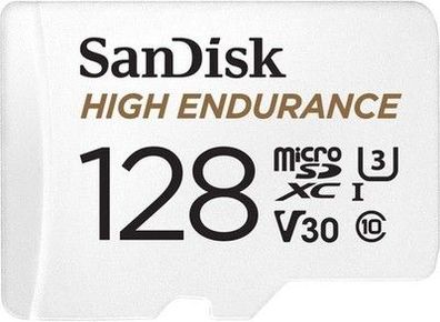 SanDisk High Endurance microSDXC Speicherkarte 128 GB + Adapter (4K-Videos)