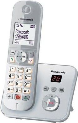 Panasonic KX-TG6861GS Schnurlostelefon mit Anrufbeantworter lauter Hörer, silber