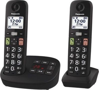 Panasonic KX-TGU132EXB digitales schnurloses Telefon, Basisstation, in schwarz