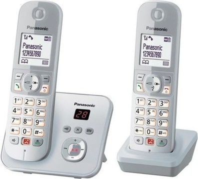 Panasonic KX-TG6862GS Schnurlostelefon mit 2 Mobilteilen und Anrufbeantworter