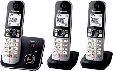 Panasonic KX-TG6863GB Schnurlostelefon mit 3 Mobilteilen und Anrufbeantworter