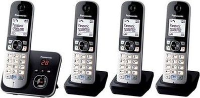 Panasonic KX-TG6824GB DECT Schnurlostelefon Anrufbeantworter (mit 4 Mobilteilen)