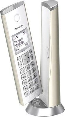 Panasonic KX-TGK220GN Design-Schnurlostelefon mit Anrufbeantworter, weißes LCD