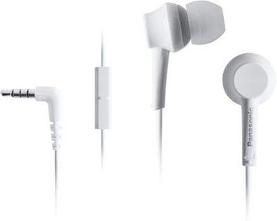 Panasonic RP-TCM115E-W In-Ear Kopfhörer Headset, Mobiletelefonie weiß 3.5mm Jack
