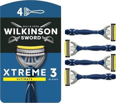 Wilkinson Sword Xtreme 3 Ultimate Plus Einweg Herren Rasierer, 4 Stück, Männer