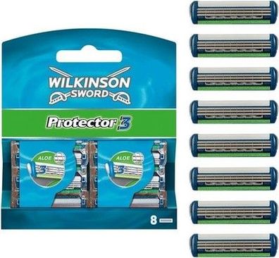 Wilkinson Sword Protector 3 Klingen Spender, 8 Klingen, Rasierklingen, Ersatz