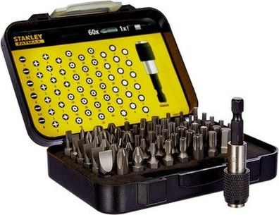 Stanley Bit-Sortiment, 1/4", 61-teilig, SL/PH/PZ/TX/Innensechskant, Bithalter