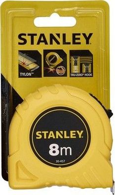 Stanley Bandmaß Basic, 0-30-457 (8m Länge, Maßband, 25mm breit, Bandmaß) Gelb
