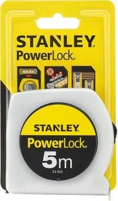 Stanley Maßband Powerlock Bandmaß 0-33-932 (Maßband 5m Länge mit Sichtfenster)