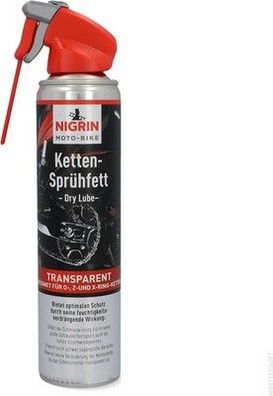 NIGRIN MOTO-BIKE Dry Lube Ketten-Sprühfett für Motorrad, 400ml, Korrosionsschutz