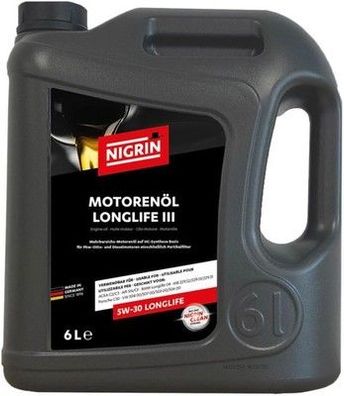 NIGRIN Motorenöl 5W-30 LongLife III | 6 Liter | für Pkw- Otto- und Dieselmotoren