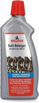 NIGRIN Kaltreiniger, entfettet & säubert rückstandslos, Nachfüllflasche, 1000 ml