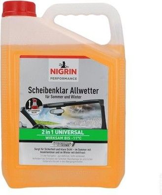 NIGRIN Scheibenklar Allwetter 2-in-1, Scheibenreiniger mit Frostschutz bis -11°C