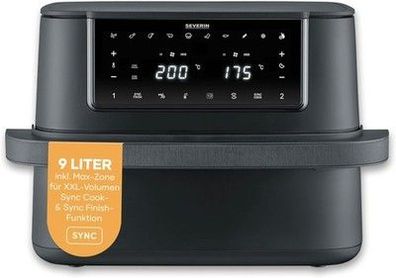 Severin Heißluftfritteuse Max Zone Flex, 9L oder 2x 4,5L, XXL Fritteuse, 2600W