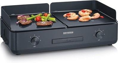 Severin Tischgrill Plancha SUAVE, mit 2 keramikbeschichteten Grillflächen, 2200W