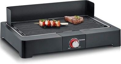 Severin Tischgrill mit Aluminium-Grillplatte drinnen & draußen, Schwarz, PG 8567