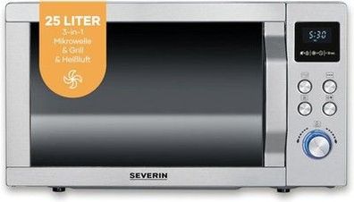 Severin Mikrowelle mit Grill und Heißluftfunktion 3-in-1, zum Auftauen, MW 7774