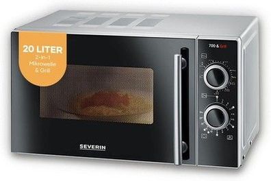 Severin 2-in-1 Mikrowelle mit Grill 700 W, Grillofen mit 9 Automatikprogrammen