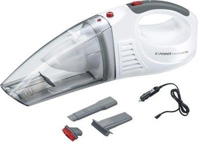 Severin 3-in-1 Akku Handstaubsauger S'POWER + 12V-Ladekabel, weiß/rot, HV 7144