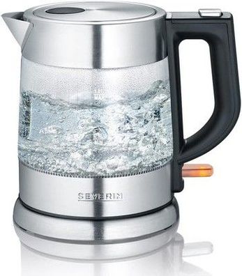 Severin Glas Wasserkocher 1,0L leistungsstark mit Kalkfilter, Edelstahl, WK 3468