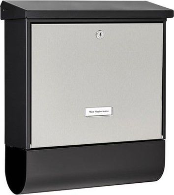 Burg-Wächter Briefkasten mit Zeitungsfach und Namensschild, Verzinkter Stahl