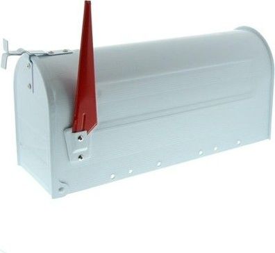 Burg Wächter 91 W U.S. Mailbox schwenkbarer Fahne, Stahlblech, Weiß, Briefkasten