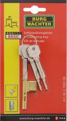 Burg Wächter Zylinder-Schlüssellochsperrer mit Anschlag, Für Einsteckschlösser