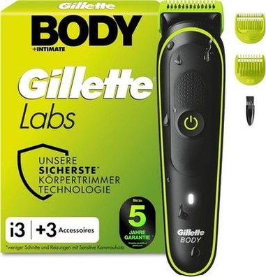 GilletteLabs i3 Body + Intimate Trimmer Herren mit SkinFirst-Technologie — Grün