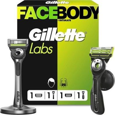 GilletteLabs Rasierer Herren für Gesichts und Körper — Duo Pack — Schwarz / Grün