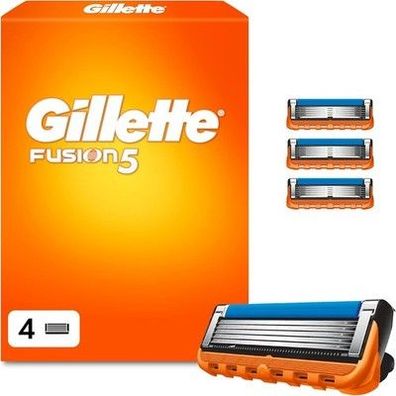 Gillette Fusion 5 Power Klingen Herren, 4 Original Rasierklingen, Orange - Rasur
