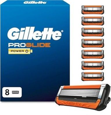 Gillette Proglide Power Rasierklingen Herren, 8 Original Ersatzklingen, Schwarz