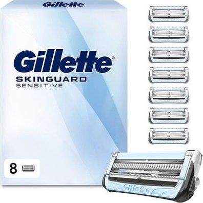 Gillette Skinguard Sensitive Rasierklingen Herren, 8 Original Ersatzklingen